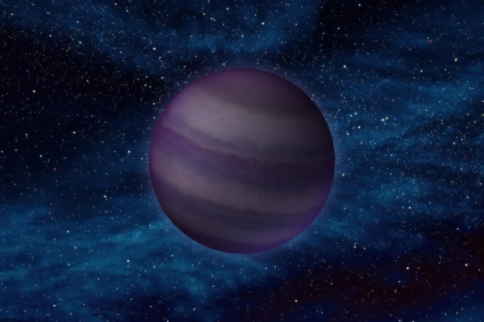 Water clouds thicken and thin across a nearby failed star