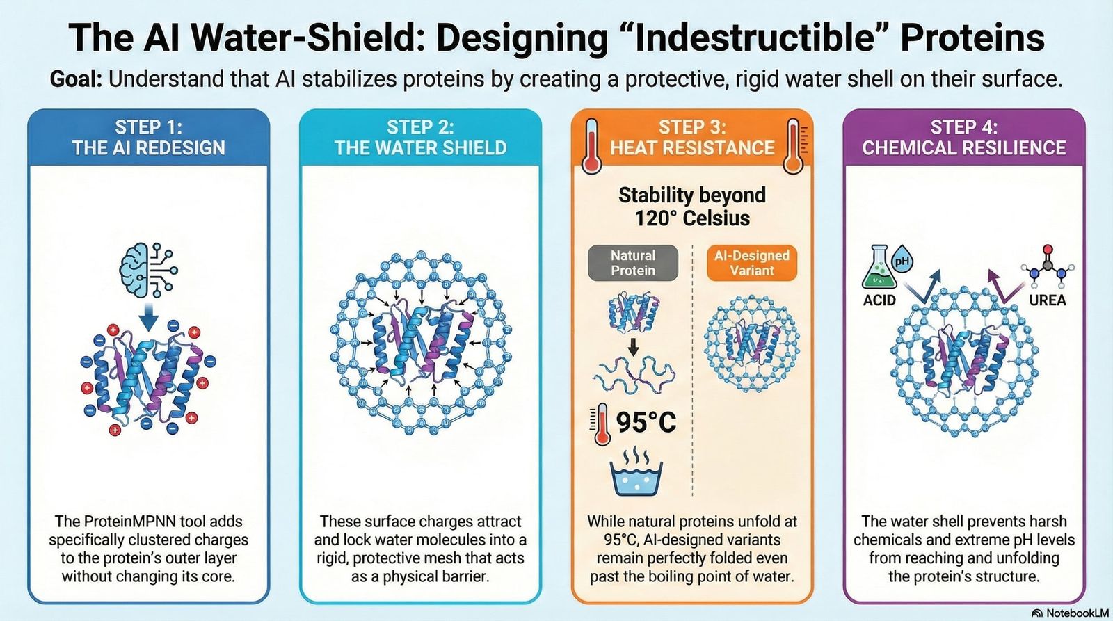 Dissolved proteins reverse drift direction when water warms
